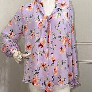 Pleione Floral Lilac Blouse